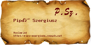 Pipó Szergiusz névjegykártya
